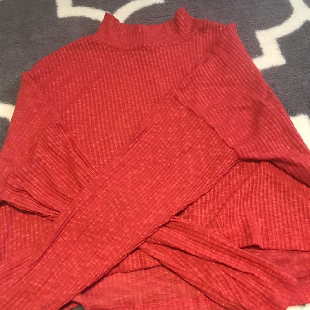 Red striped t-shirt sweater